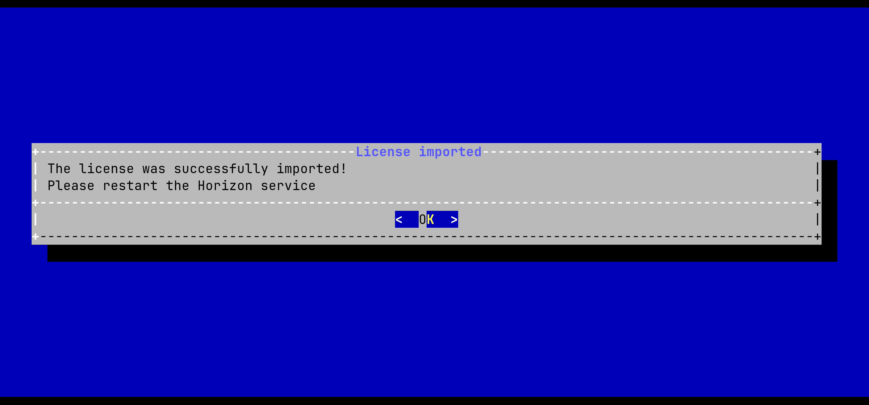 Horizon License Configuration 4