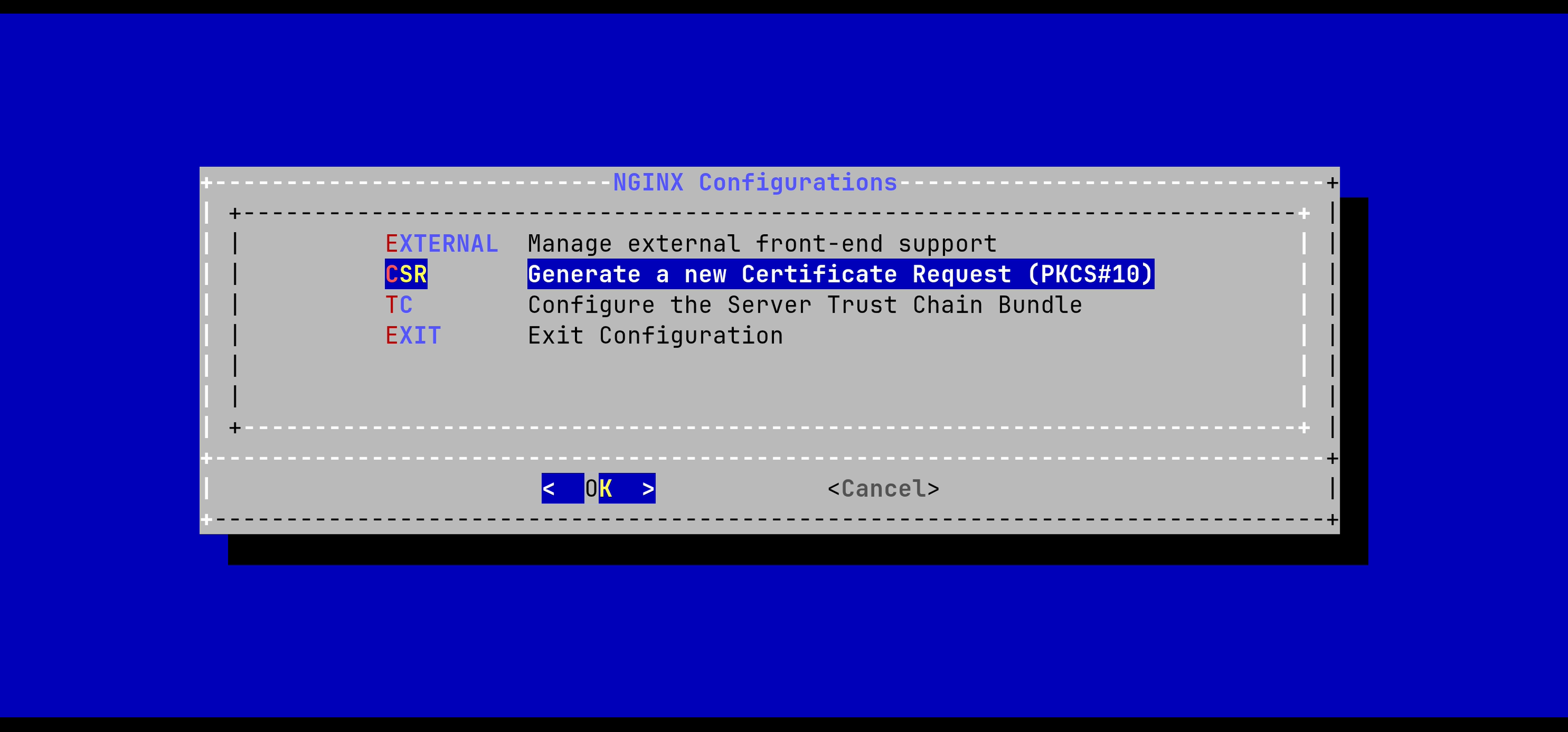 NGINX CSR Menu
