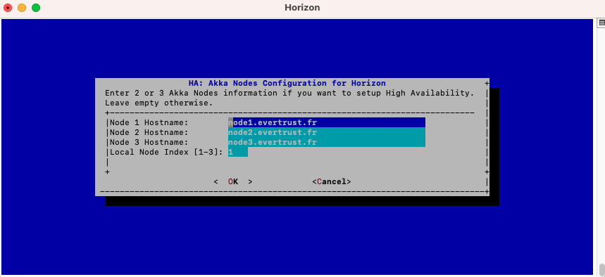 Horizon Config Menu