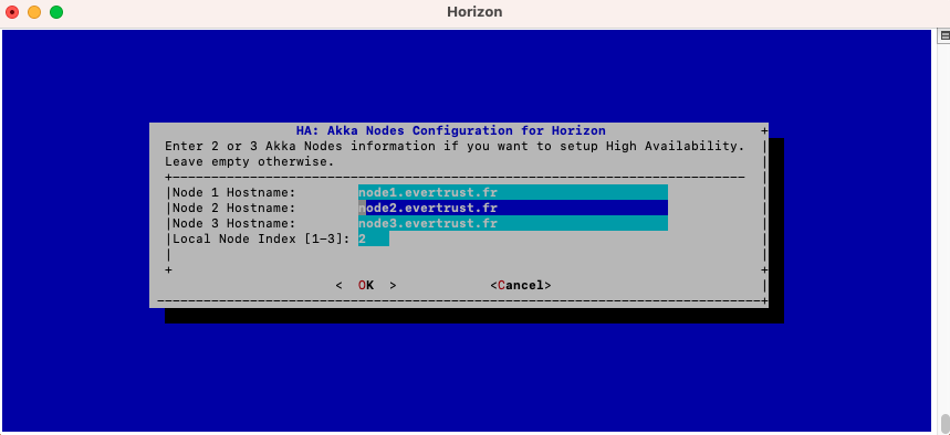 Horizon Config Menu