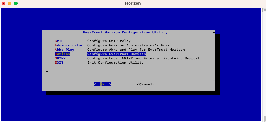 Horizon Config Menu