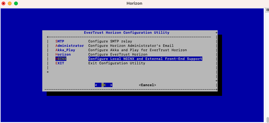 NGINX Config Menu