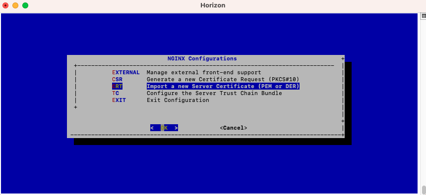 CRT menu