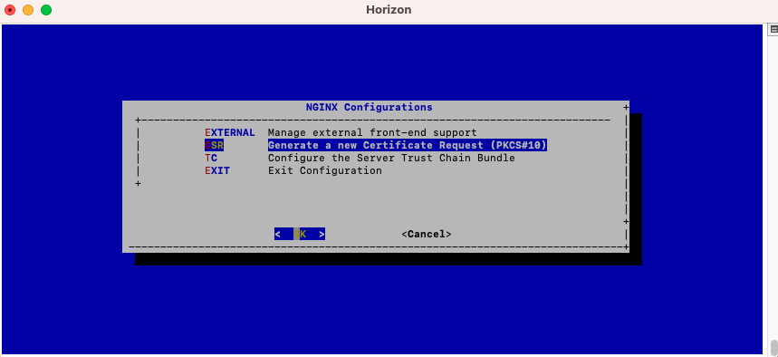 NGINX CSR Menu