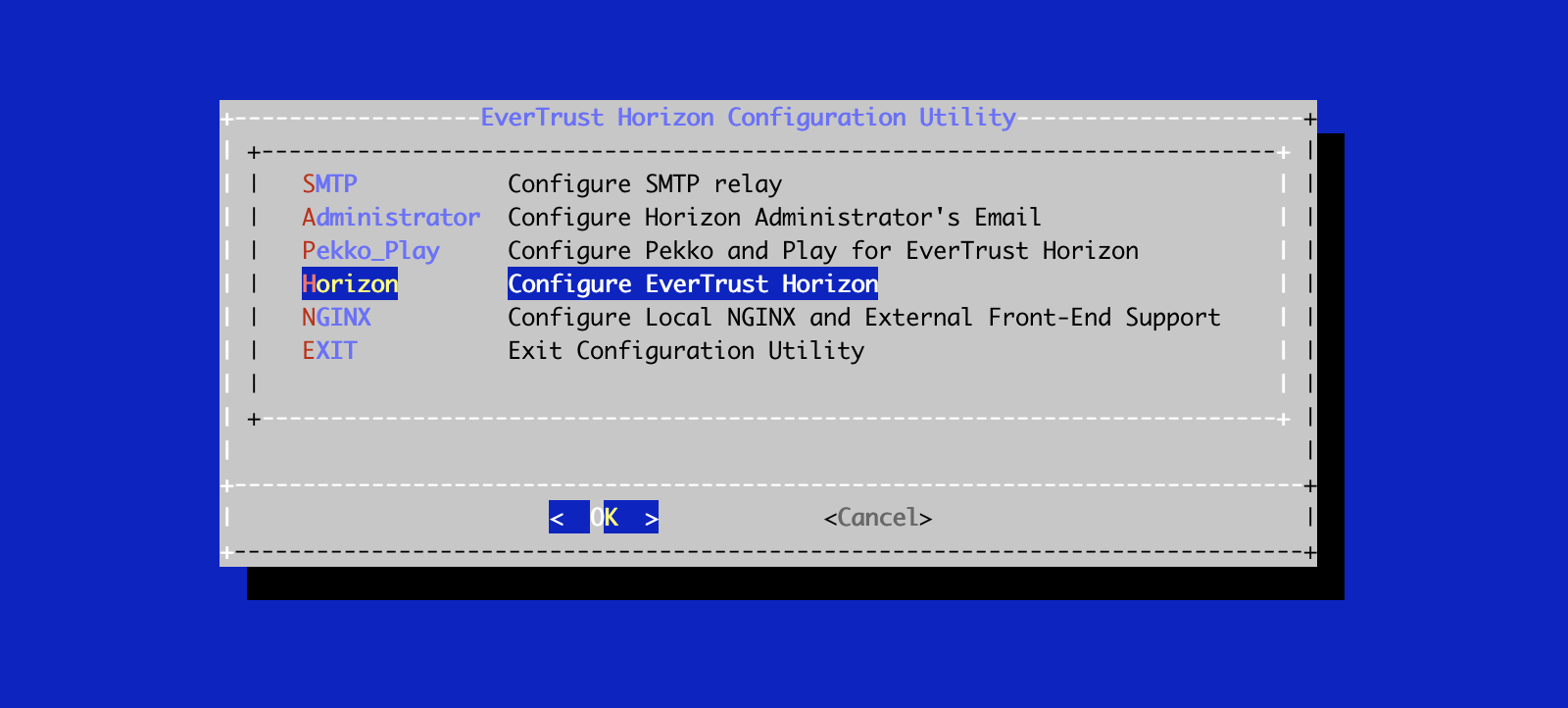 Horizon Config Menu