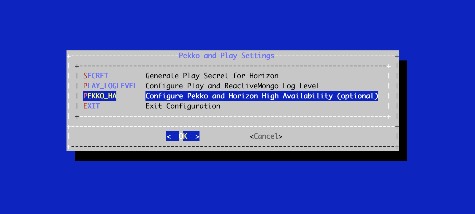Horizon Config Menu