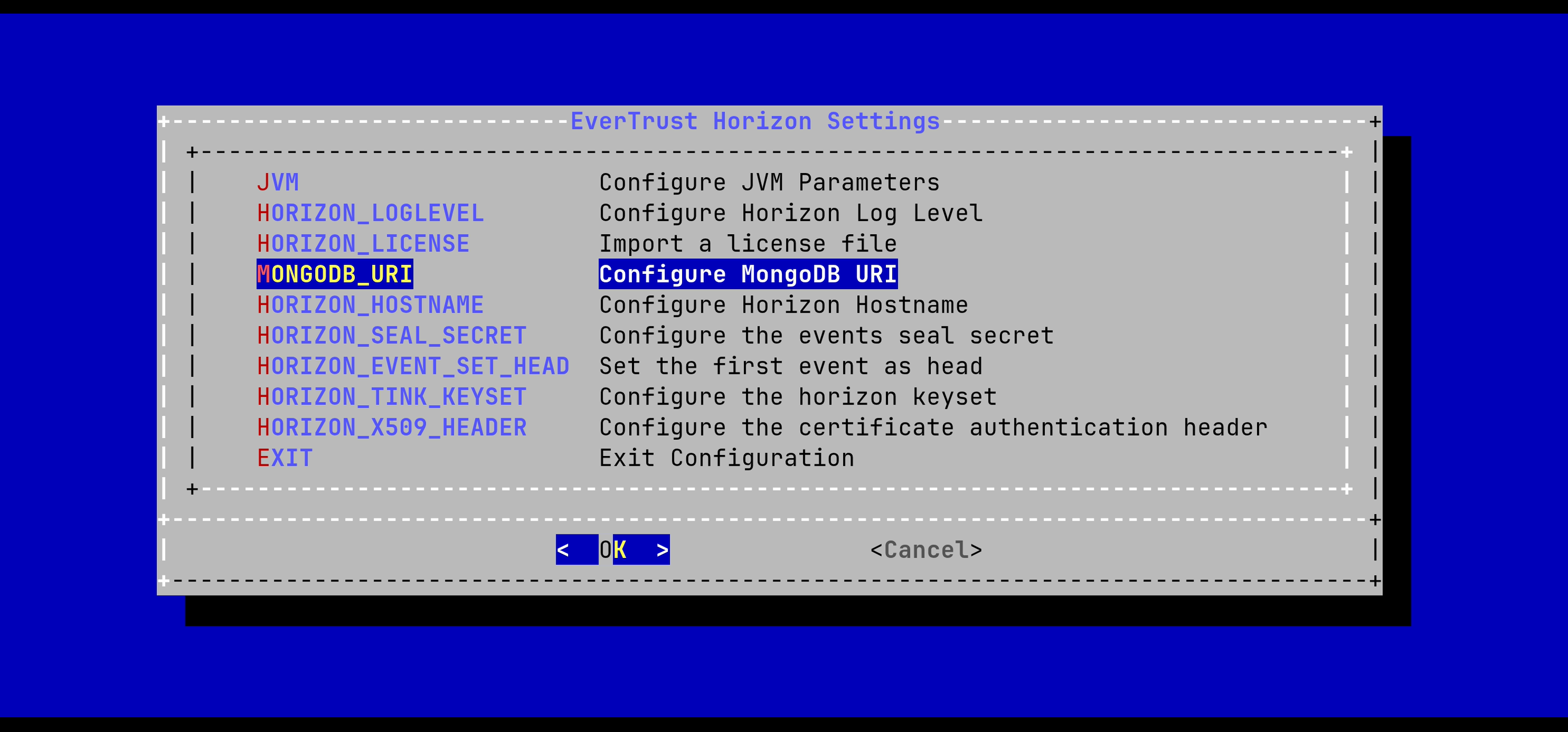 Horizon MongoDB configuration 1
