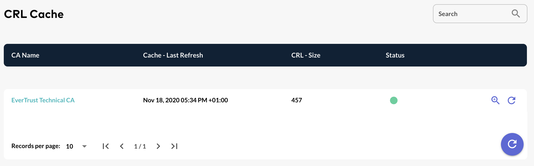 Cache Status