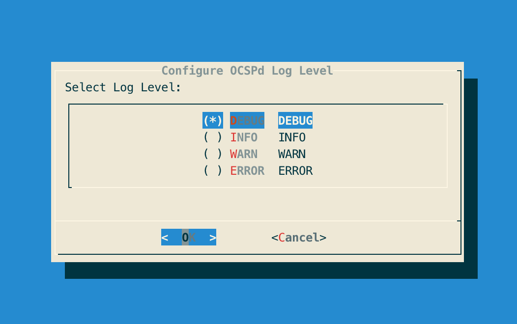 Log Level selection