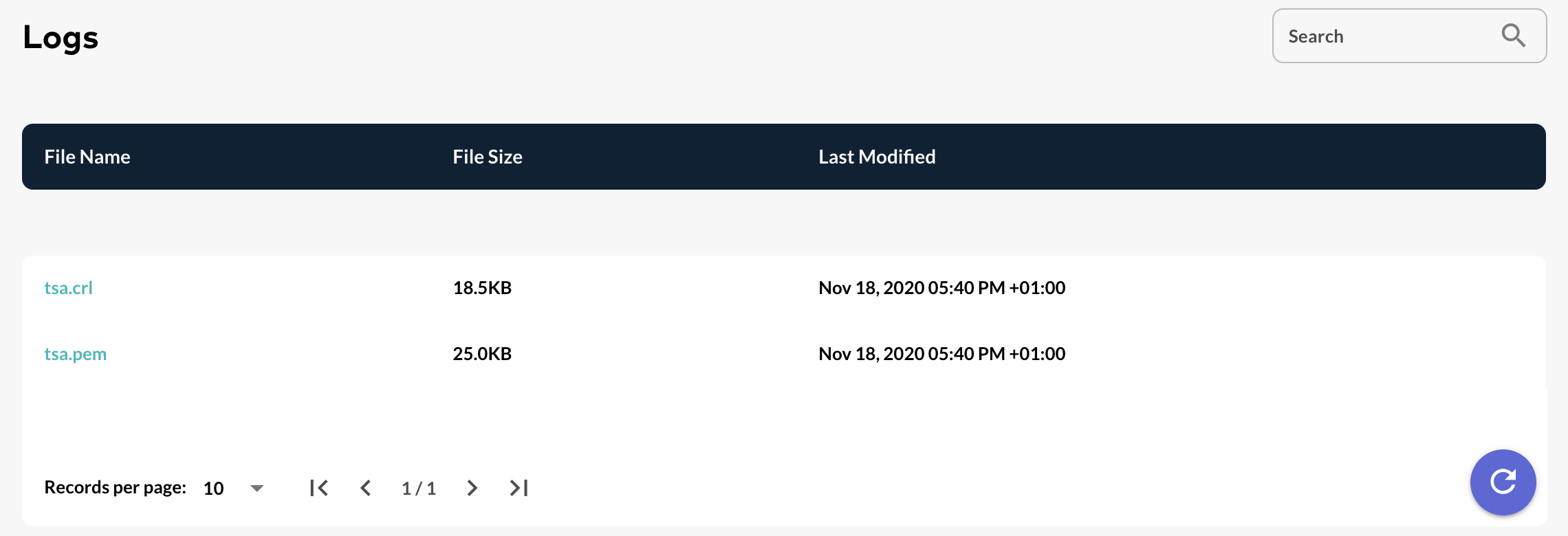 Logs List