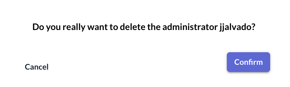 Confirm Administrator Deletion