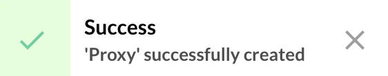 Proxy successfully created