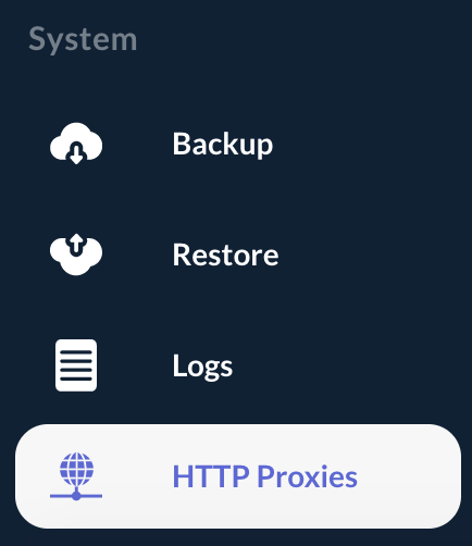Proxies Menu