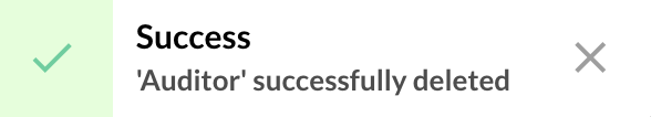 Role successfully deleted