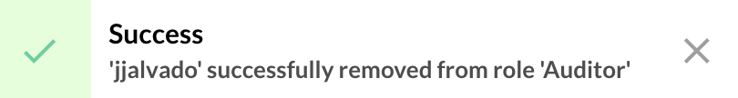 Administrator successfully remove from the Role