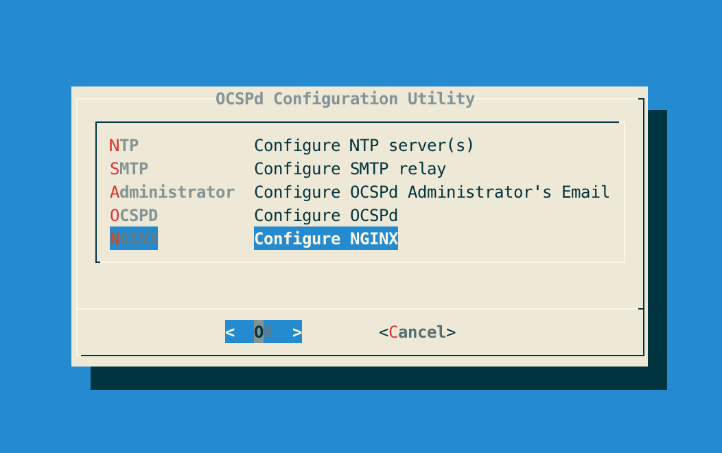 NGINX Config Menu