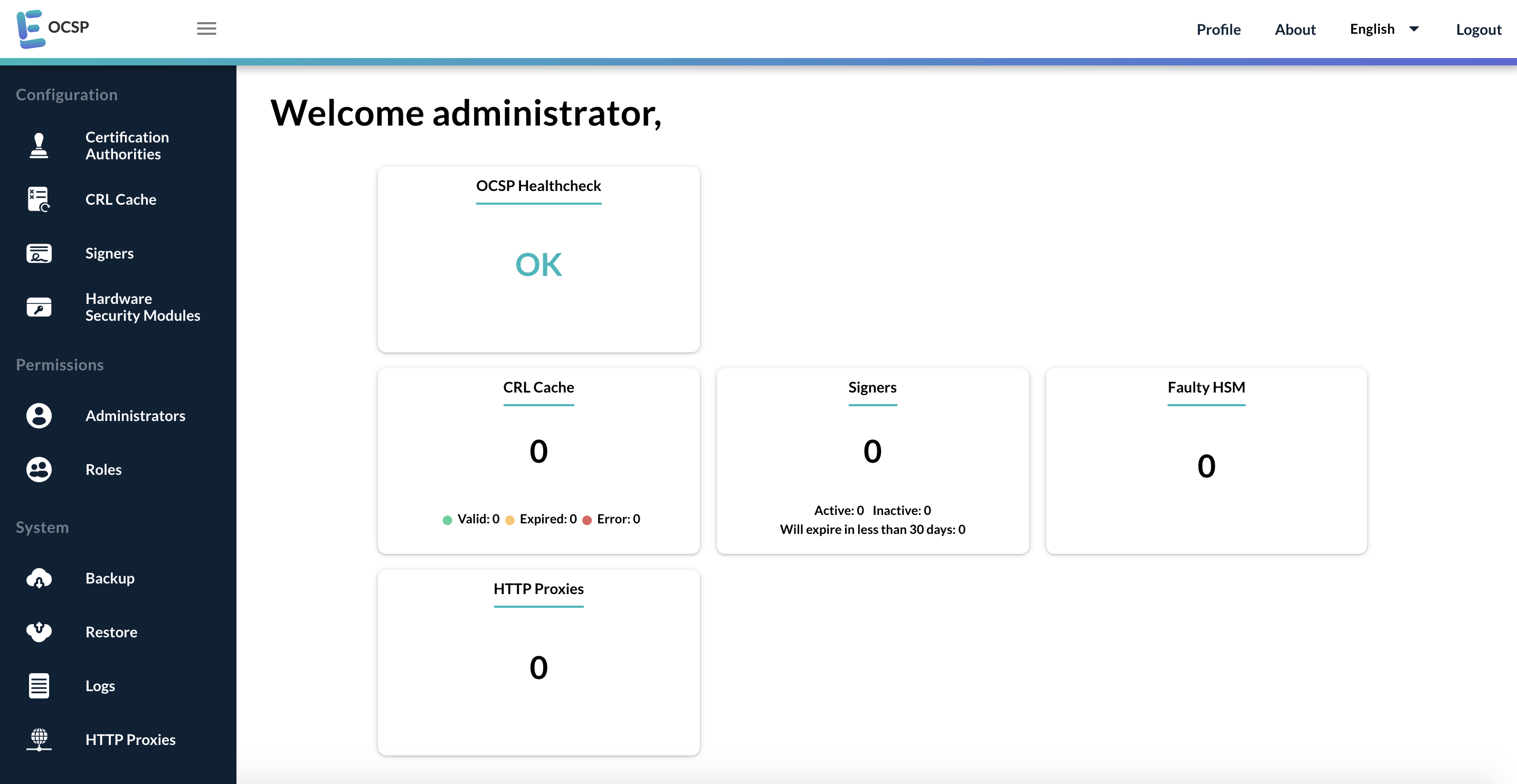 OCSPd Management Console