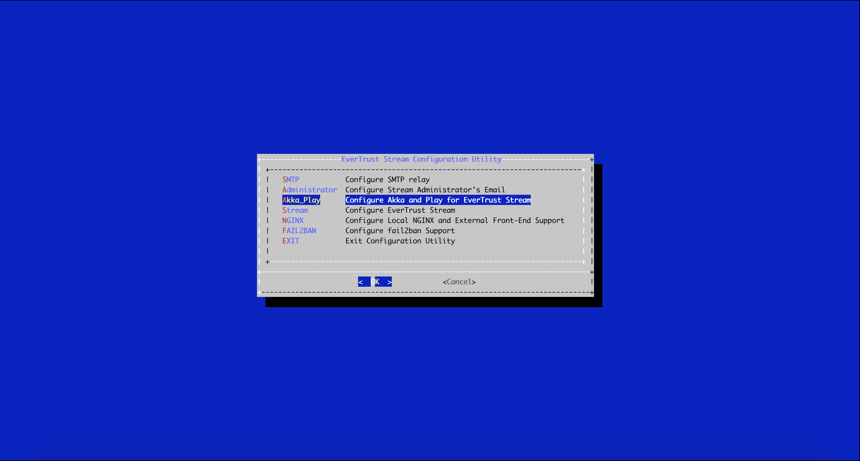 Stream Config Menu
