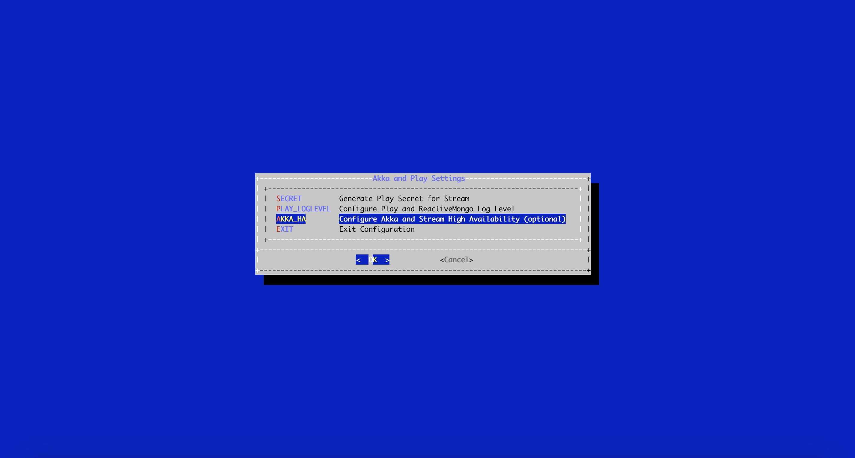 Stream Config Menu