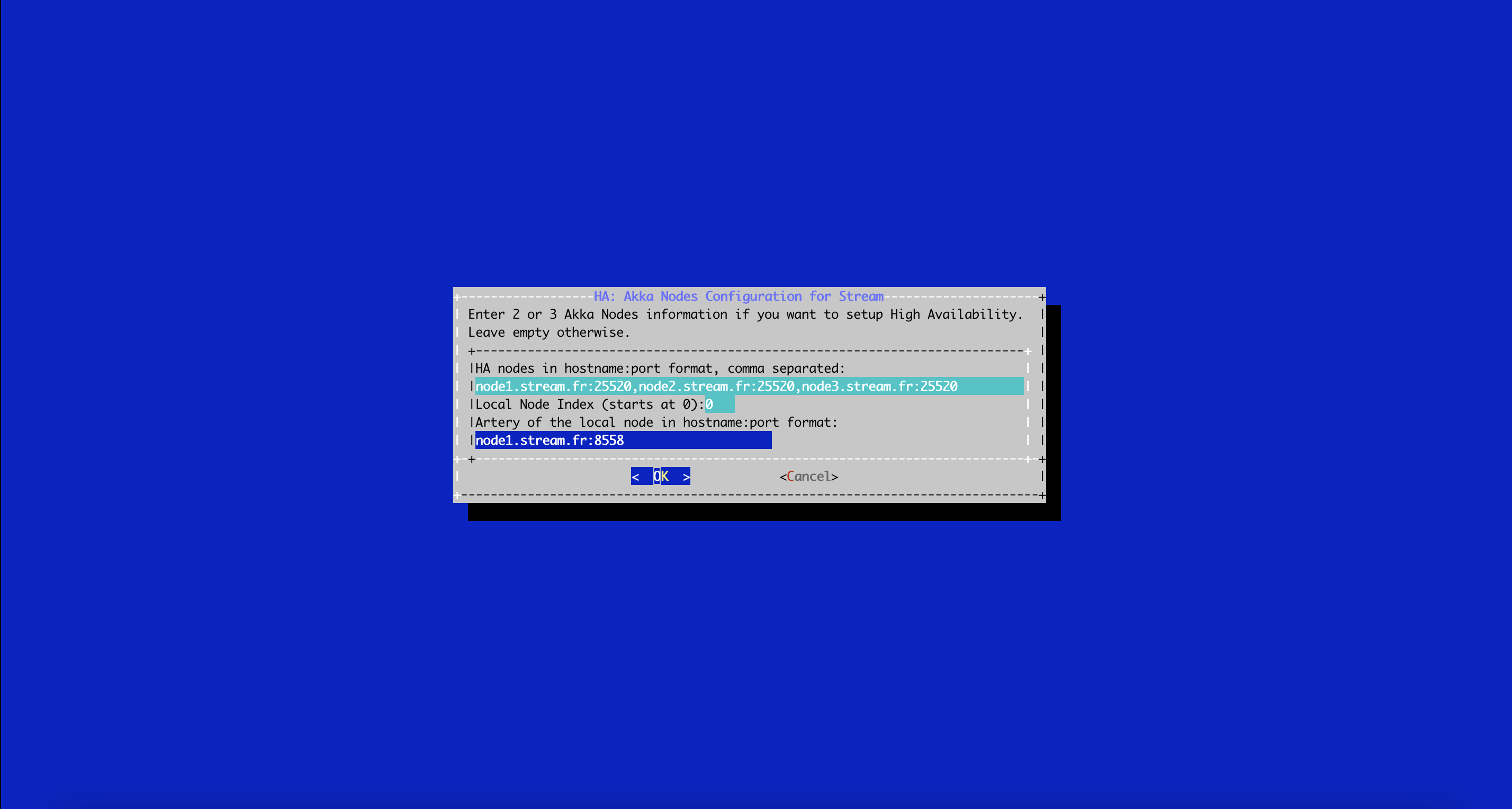 Stream Config Menu