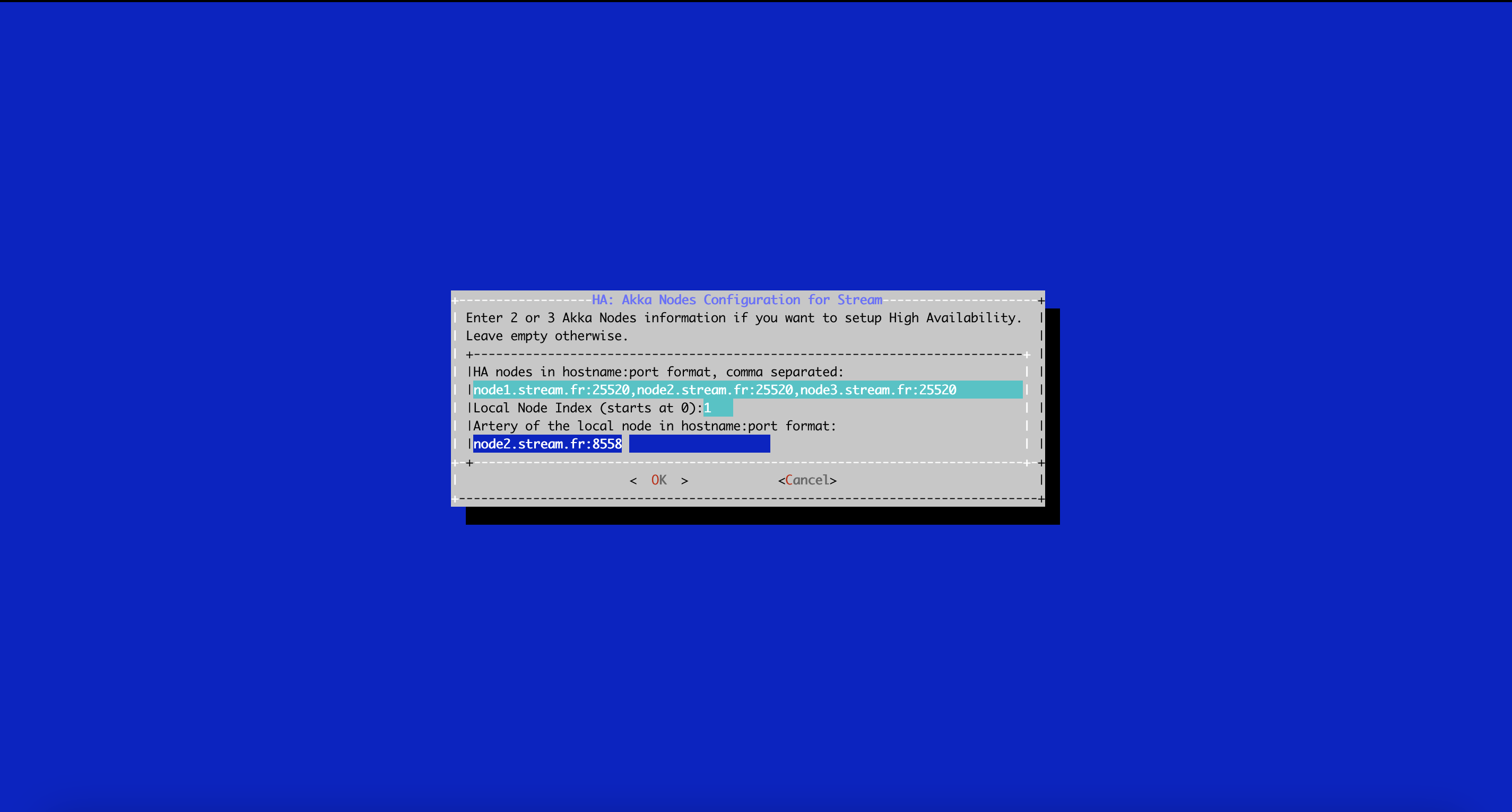 Stream Config Menu