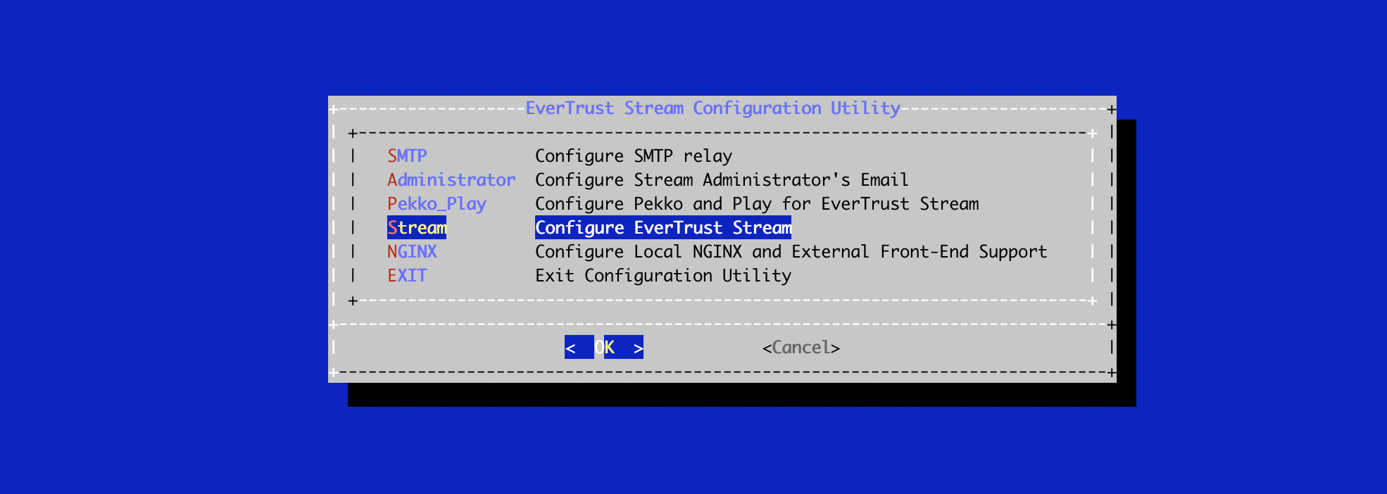 Main Config Menu