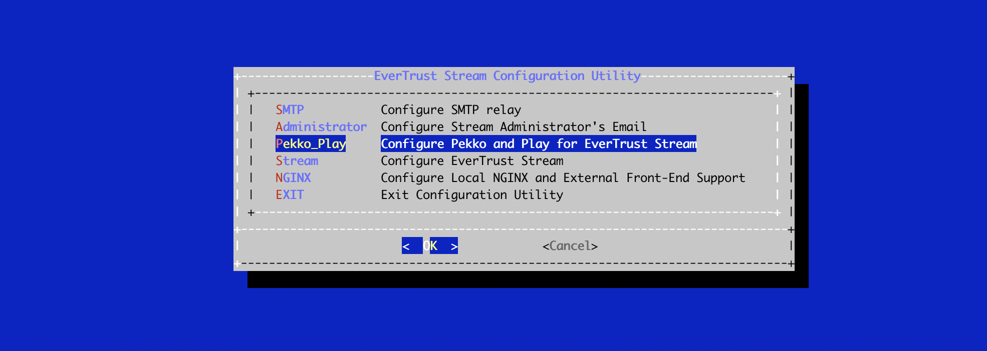 Stream Config Menu