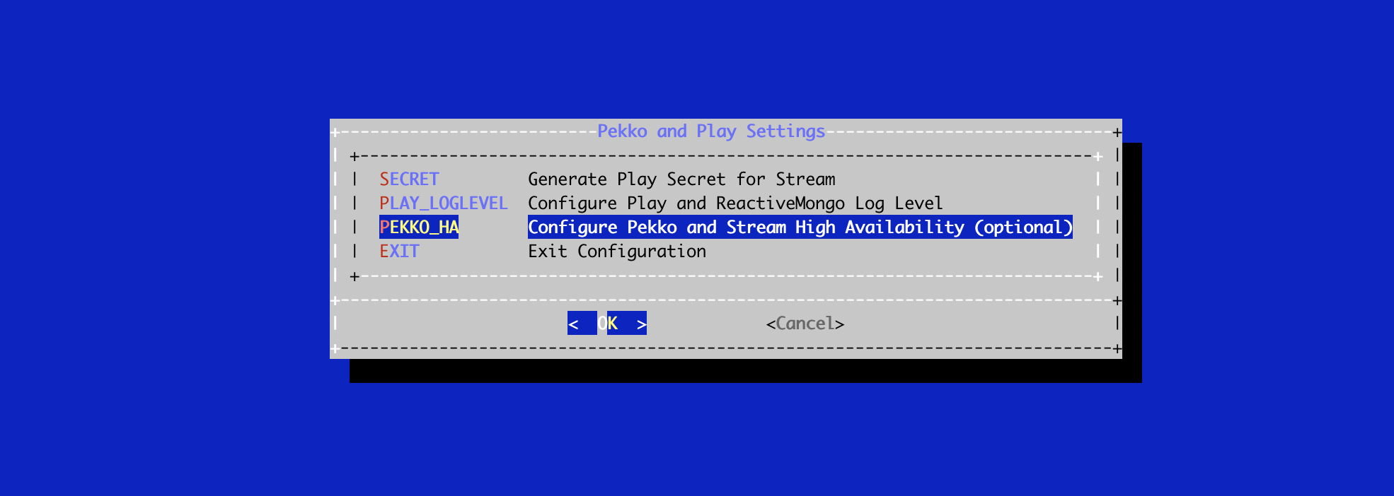 Stream Config Menu