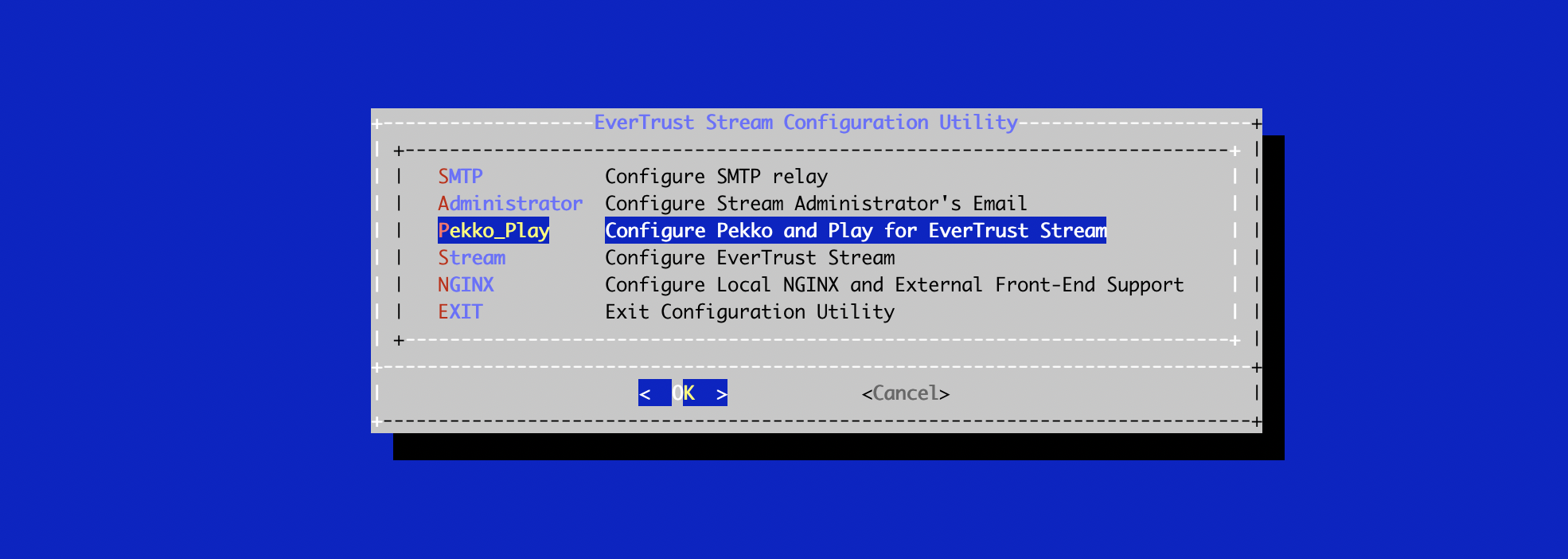 Stream Config Menu