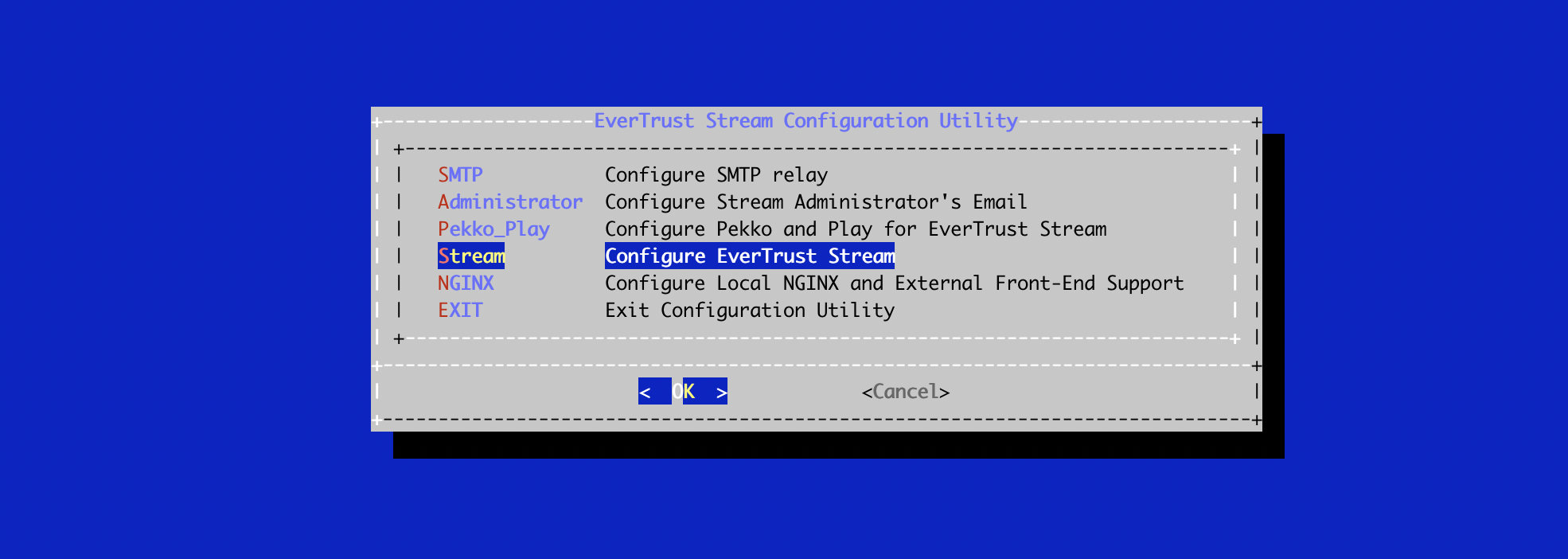 Stream Config Menu