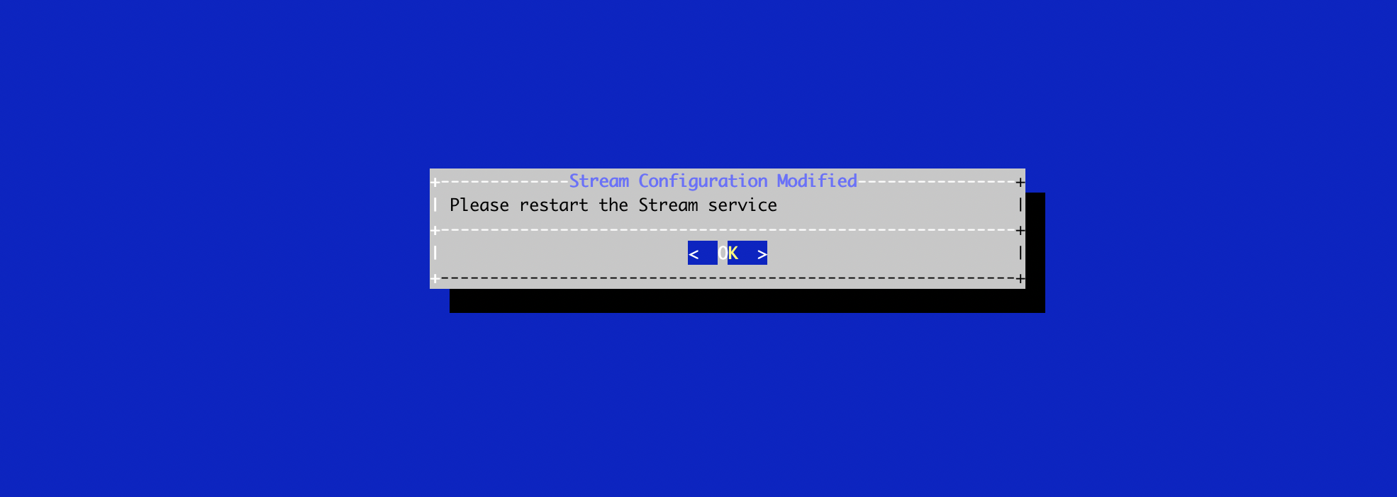 Stream configuration menu