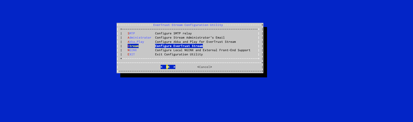 Stream Config Menu