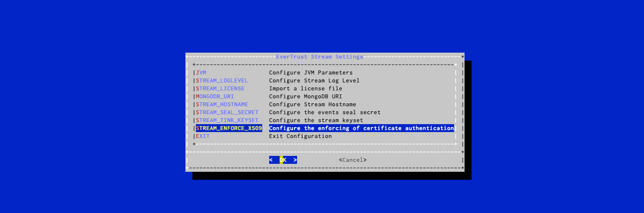 Stream Config Menu