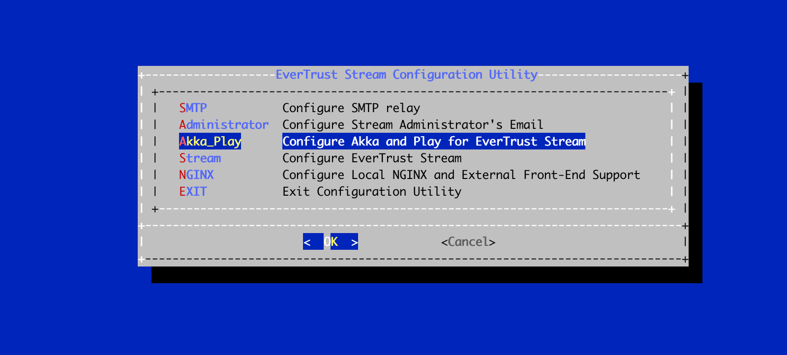 Stream Config Menu