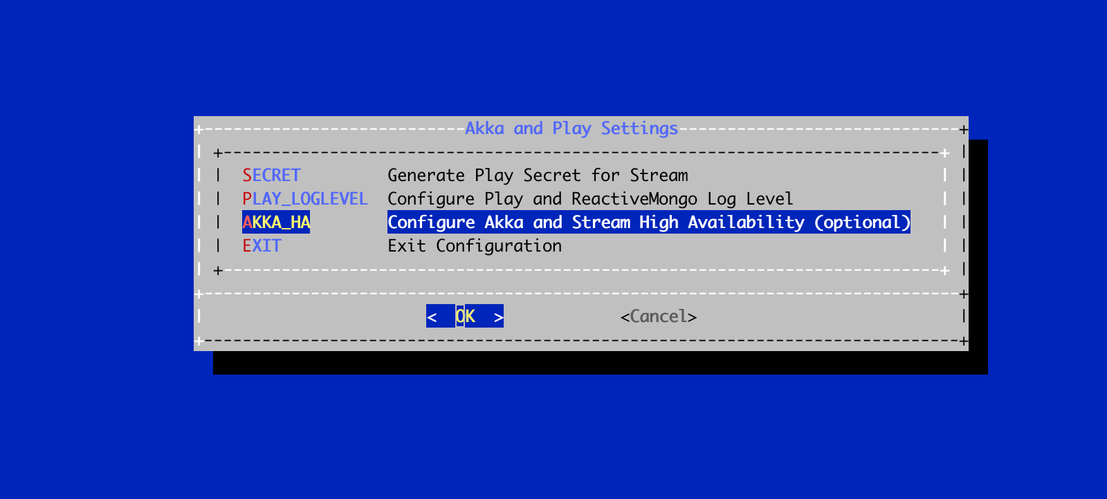 Stream Config Menu