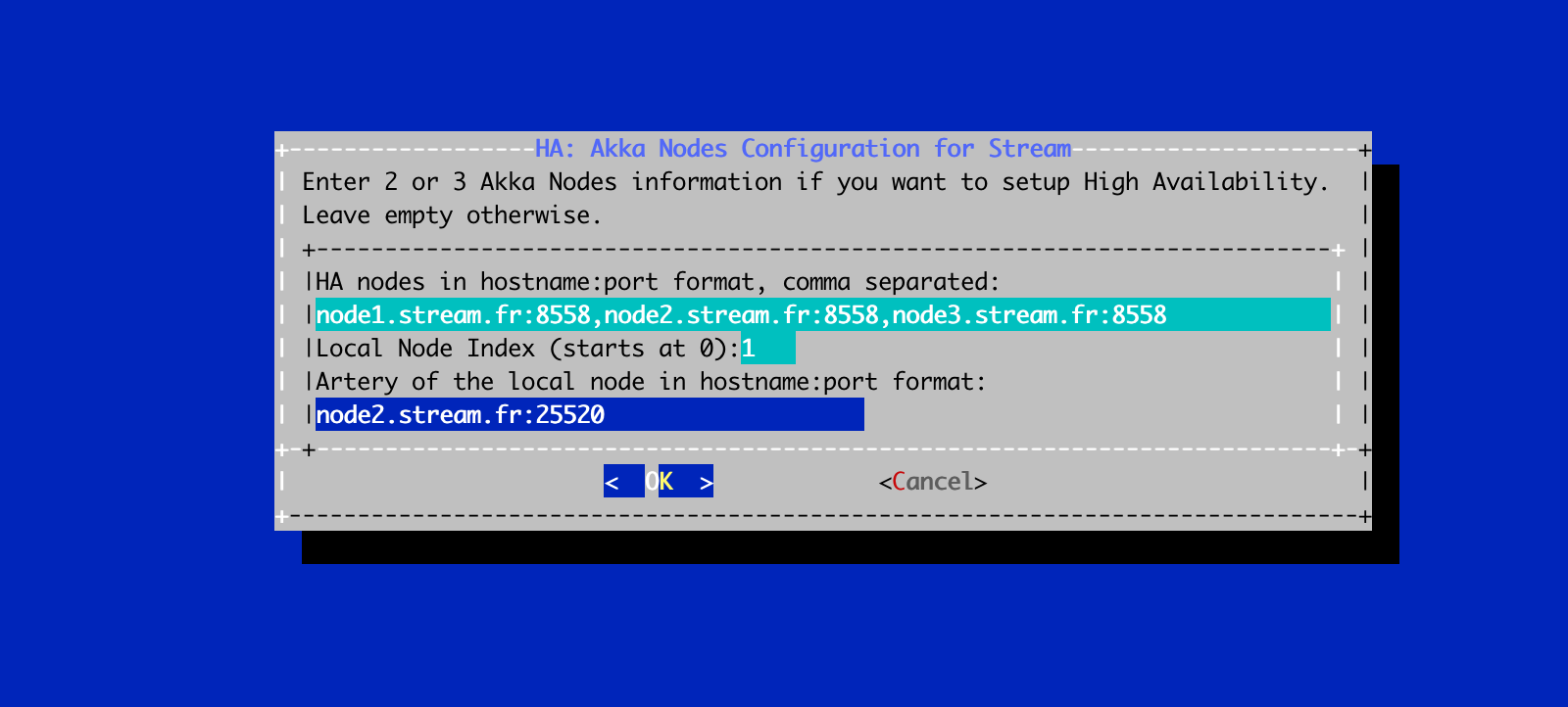 Stream Config Menu