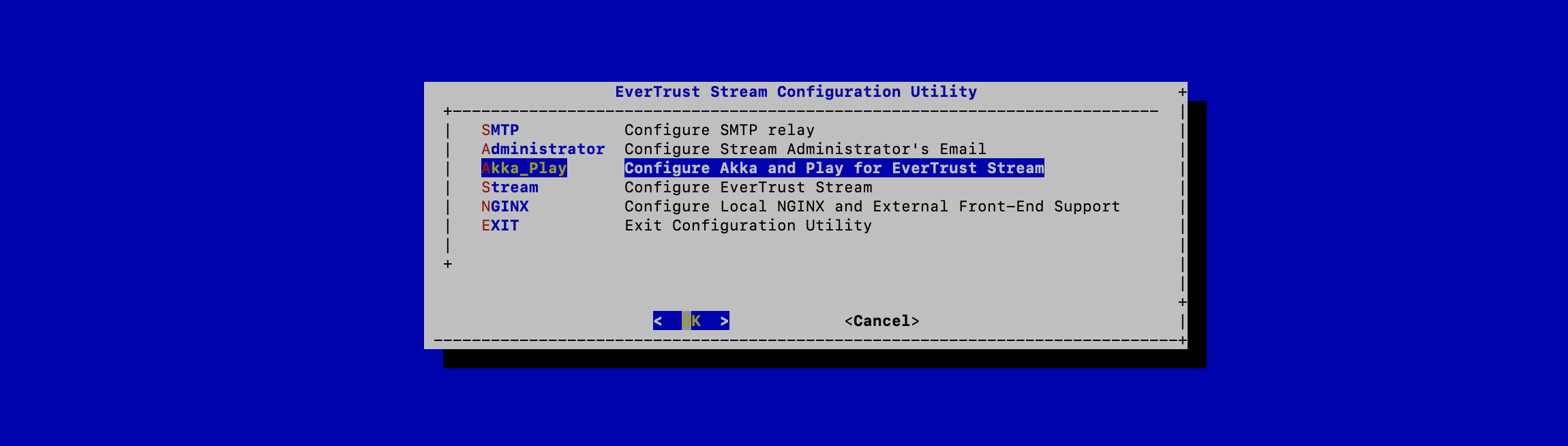 Stream Config Menu