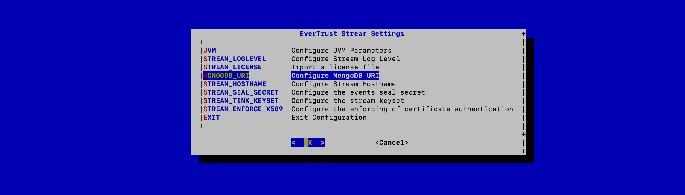 Stream MongoDB configuration 1