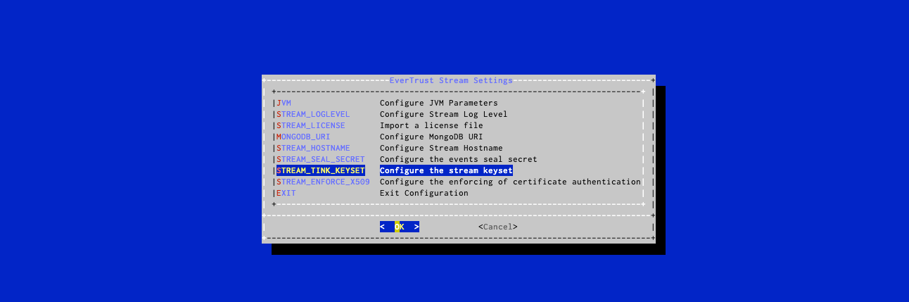 Stream Config Menu