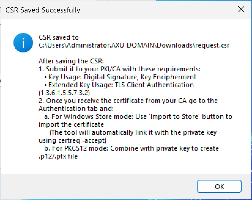 csr generation complete