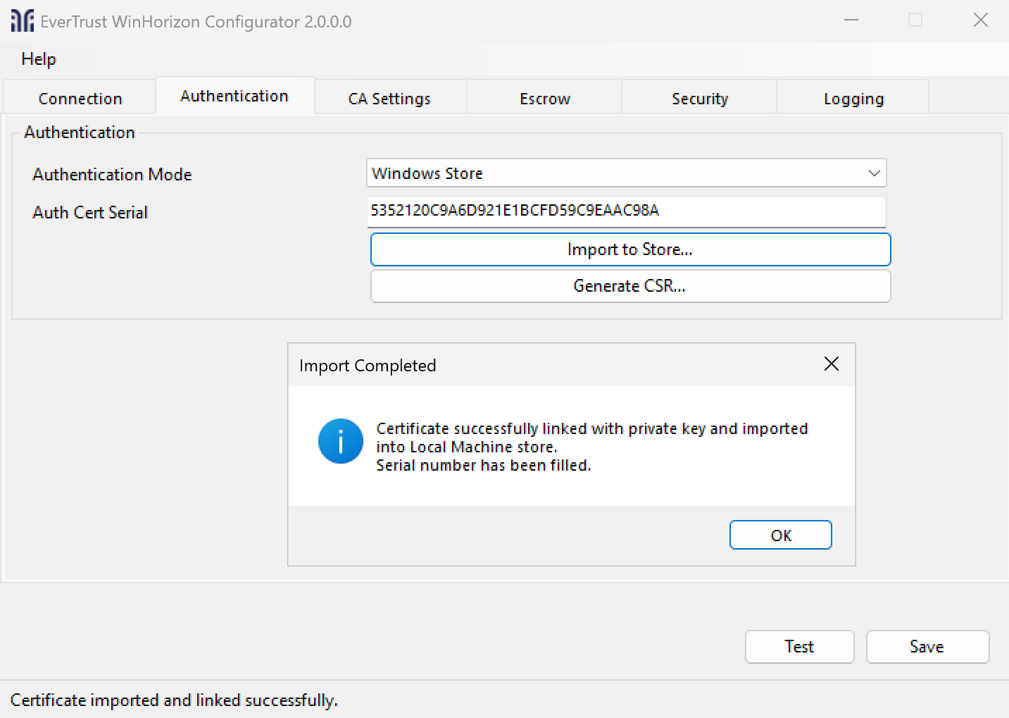 import cert to store