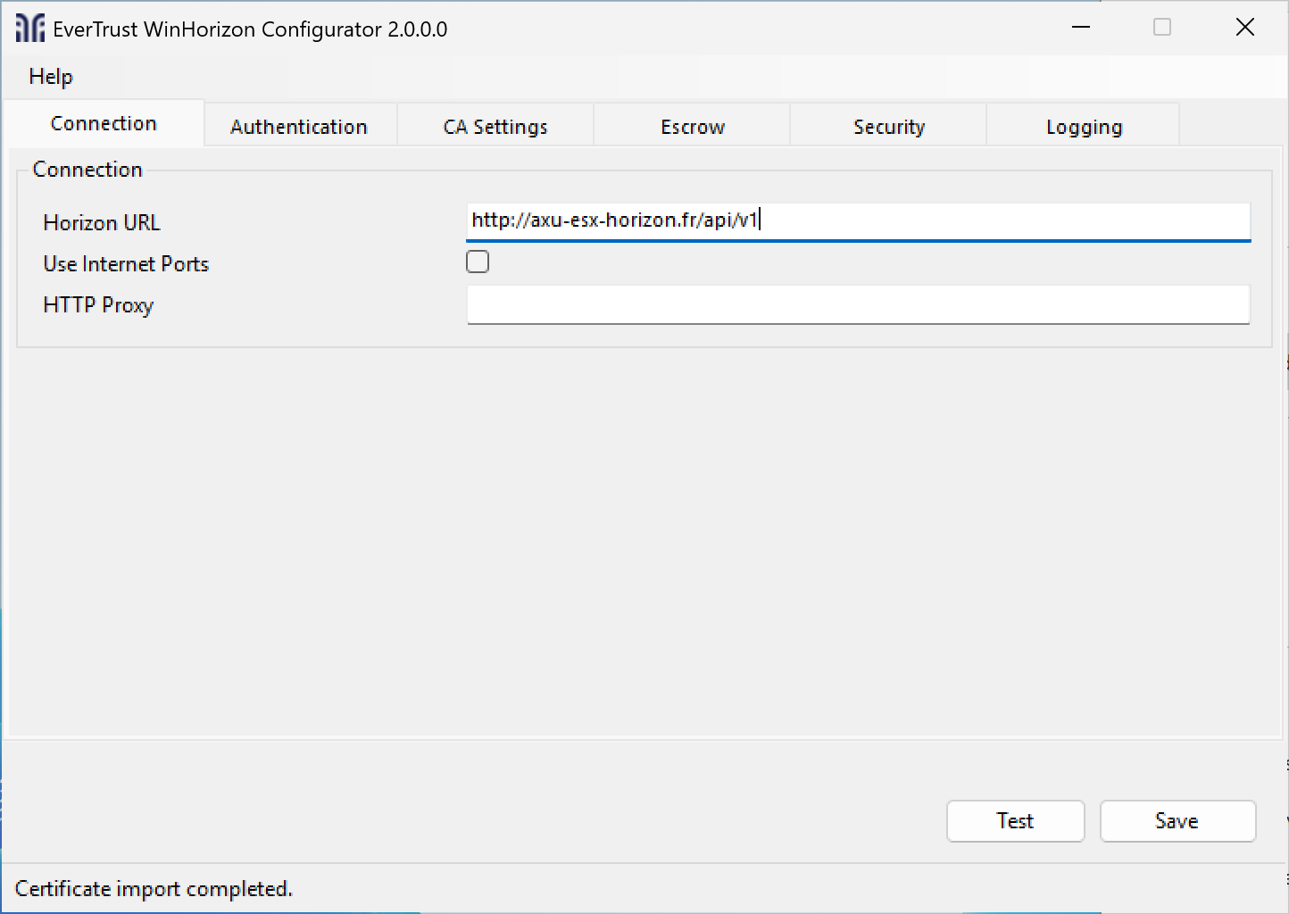 connection tab